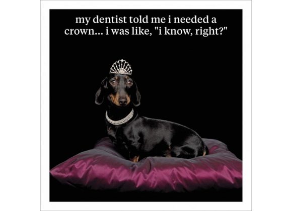 Dachshund - My dentist told me I needed a crown Card