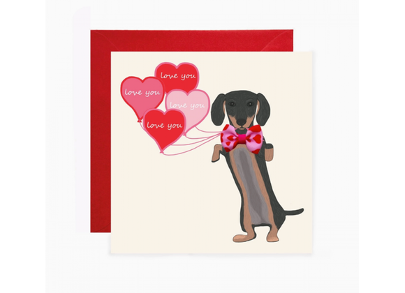 Dachshund Sausage Dog Handmade Card by Apple & Clover
