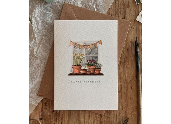 Window Plants Birthday card by Brooke Marie