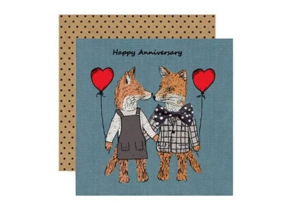 Foxes - Happy Anniversary card by Apple & Clover