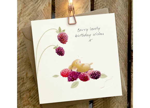 Berry lovely birthday wishes,  card by Ginger Betty