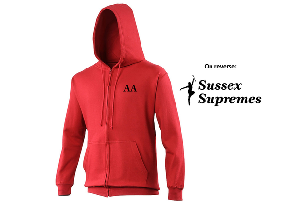 Sussex Supremes Zipped Hoody Red Junior (UC)