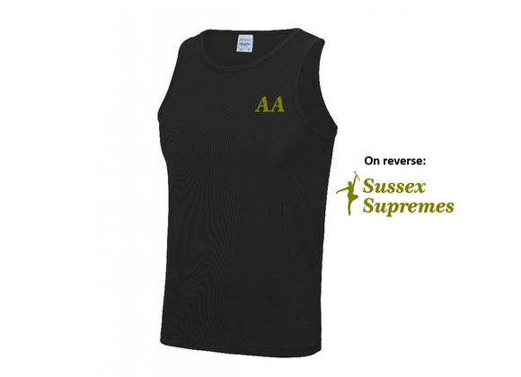 Sussex Supremes Sports Vest Black Adult (JC)