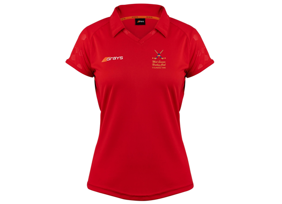 Mid Sussex Hockey Home Shirt Red WOMENS TEAMS (Apex 750)