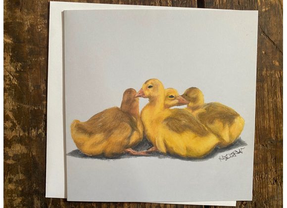 Hand drawn gosling card 