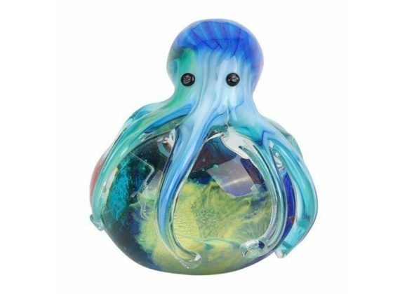  Elegant handmade glass blue Octopus ornament from Objets d'art.