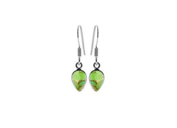 925 Silver & Green mohave Turquoise drop Earrings