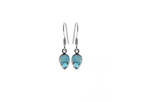 925 Silver & Blue mohave Turquoise drop Earrings