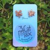 Chunky Copper puzzle piece stud earrings