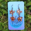 Chunky Copper puzzle piece double dangle earrings