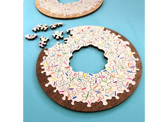 Sprinkled Donut, Double sided and in Two Puzzle Flavors -- **PRE-ORDER**