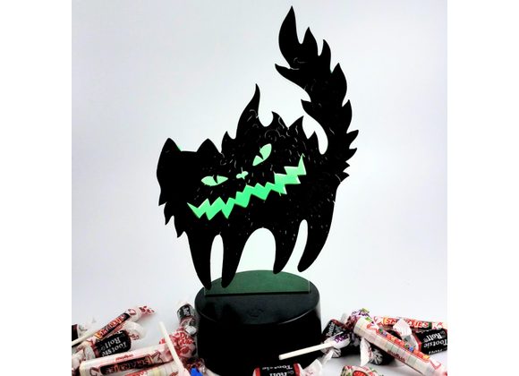 Halloween Light-Up Wooden Puzzle -- Scaredy Cat