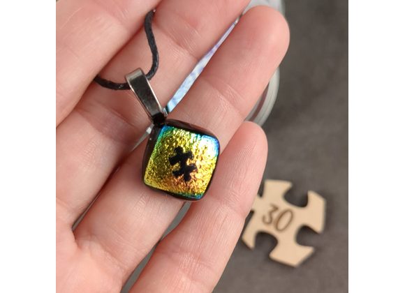 Mini Glass Puzzle Pendant #30