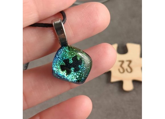 Mini Glass Puzzle Pendant #33