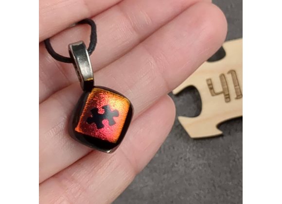 Mini Glass Puzzle Pendant #41