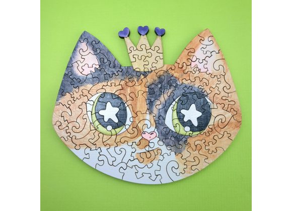 Custom Cat Portrait Wooden Puzzle