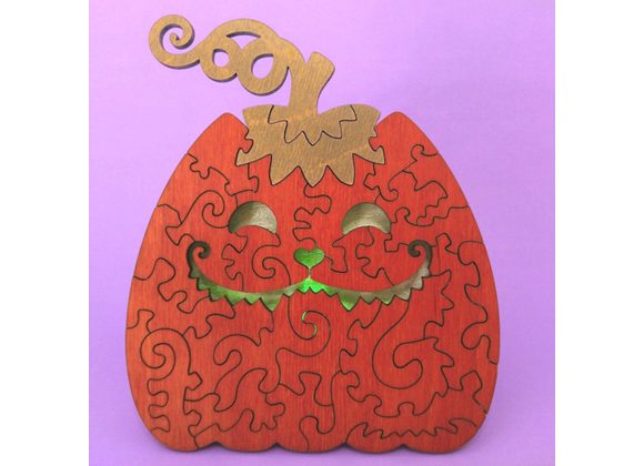 Cat-O-Lantern -- Halloween Wooden Puzzle