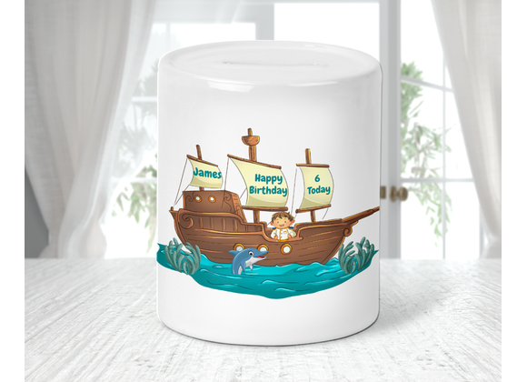 Ship scene money box