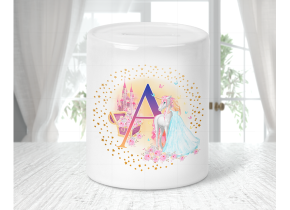 Alphabet Princess and Unicorn money box