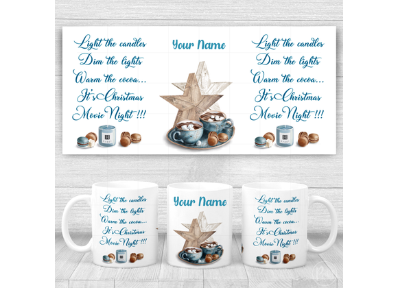 Personalised Christmas Movie night mug