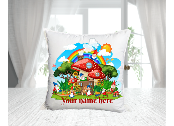 Personalised Gnome scene cushion