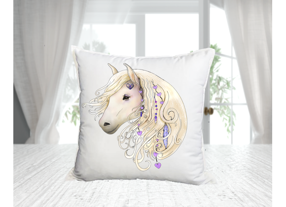 Beautiful light horses head cushion 