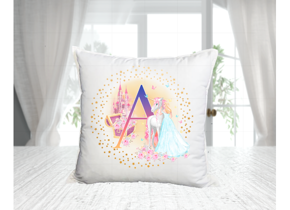 Princess and Unicorn alphabet cushion