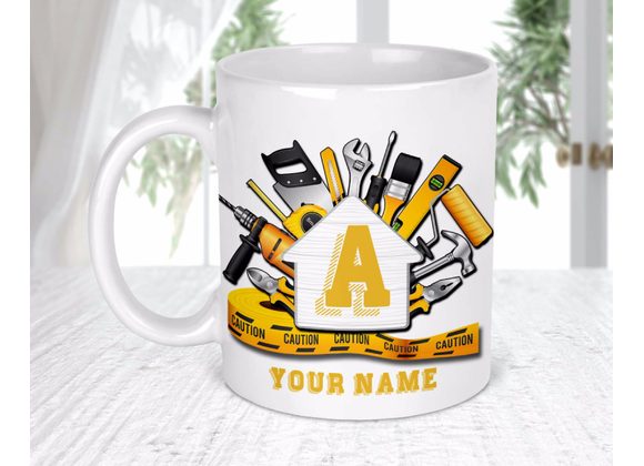 Adult personalised construction mug