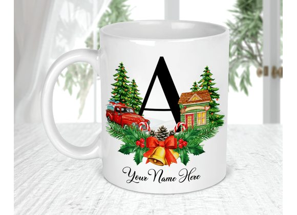Personalised Christmas alphabet mug