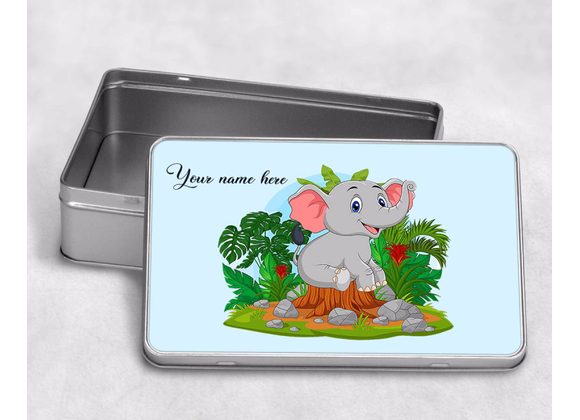 Blue elephant tin 