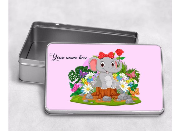 Pink elephant tin