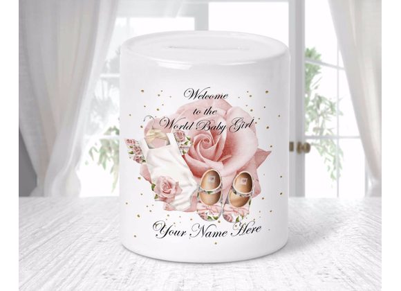 Personalised Welcome to the world money box