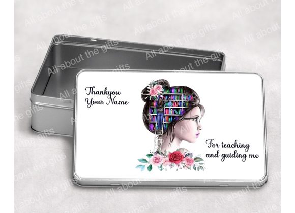 Personalised Tins for teacher gifts, 2 options available