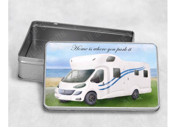 Motorhome scene tin