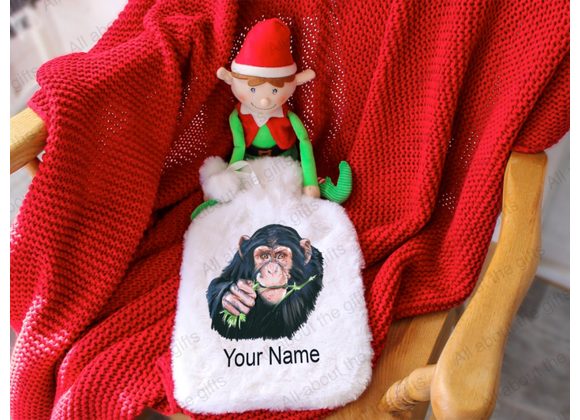 Personalised Chimp hot water bottle