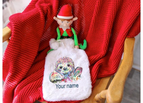 Personalised Sloth hot water bottle