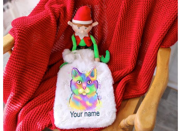 Personalised cat hot water bottle