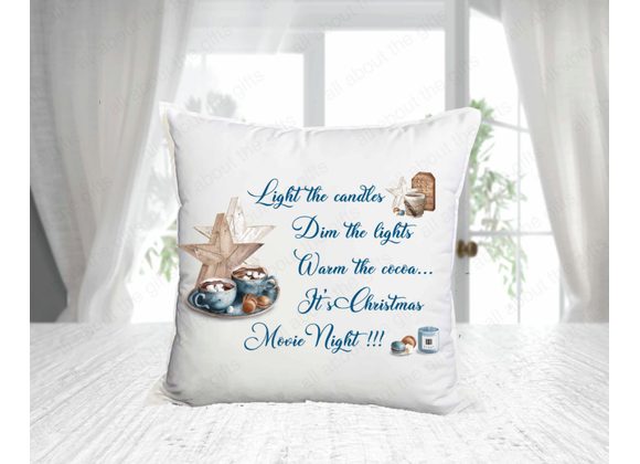 Christmas movie night cushion