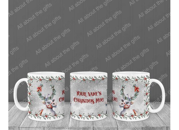 Personalised Christmas reindeer Mug