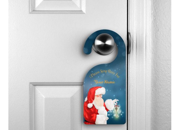 Personalised Santa please stop here door hanger 