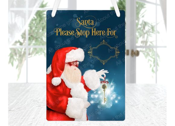 Personalised Santa please stop here in 2 different skin tones