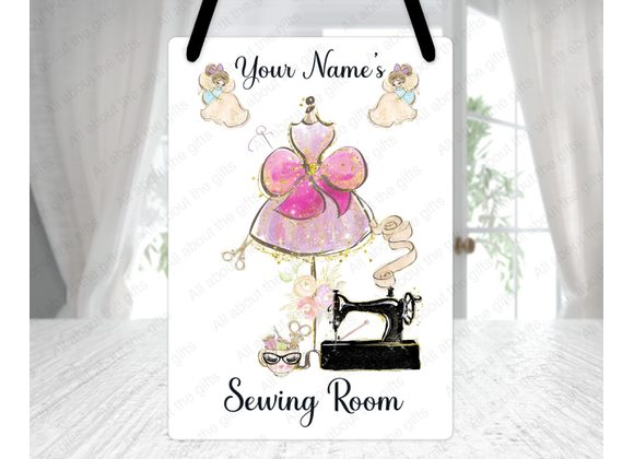 Personalised Sewing room aluminium sign