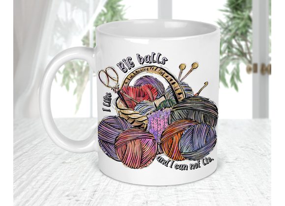 I like big balls knitting mug