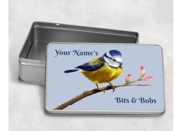 Blue tit design tin
