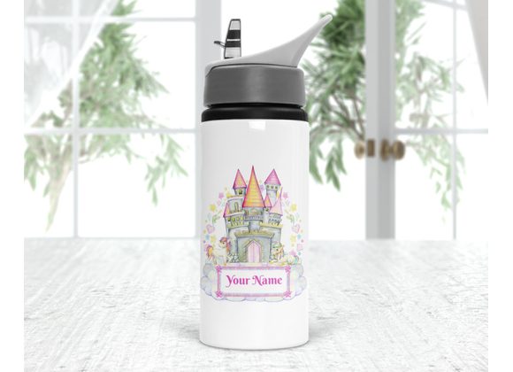 Personalised Unicorn and castle drinks bottle