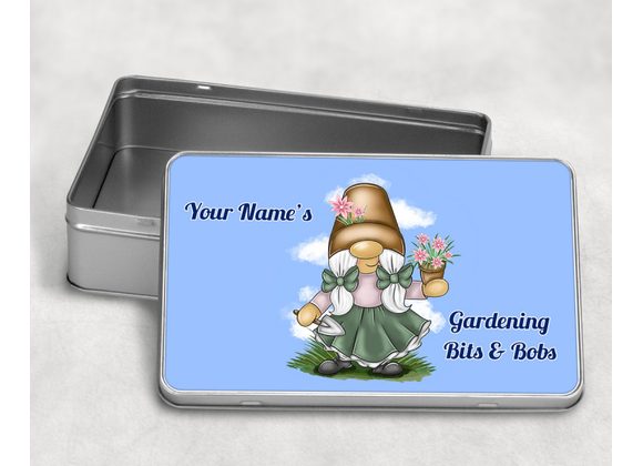 Personalised gardening bits and bobs tin