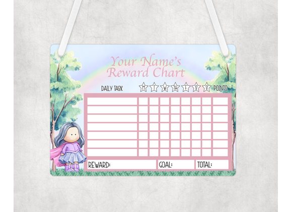 Girl super hero rewards chart