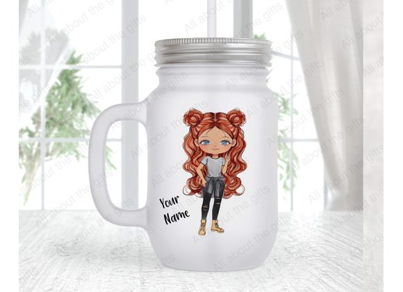 Francis' Mason Jar with Red hair