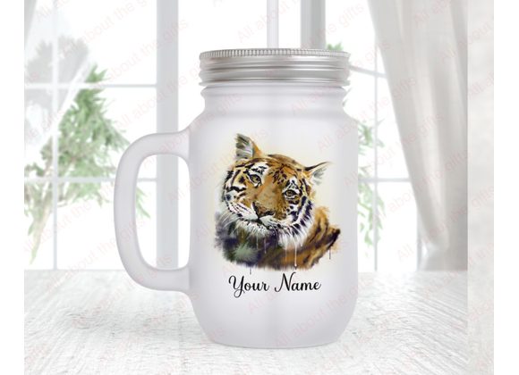 Personalised Tiger mason jar