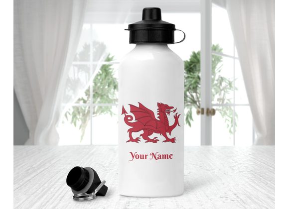 Personalised Welsh dragon bottle